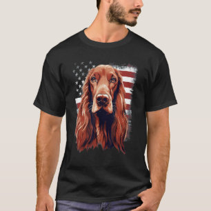 T-shirt 4 juillet Drapeau irlandais Setter Dog