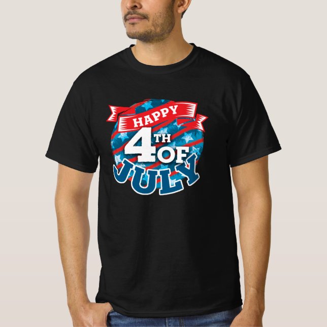 T-shirt 4 juillet - Drapeau USA Couleur (Devant)