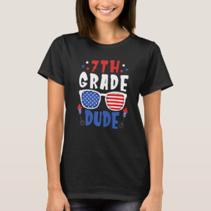T-shirt 4 juillet Dué de 7e année Retour à l'école