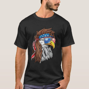 T-shirt 4 juillet Eagle Mullet Murica Drapeau américain US