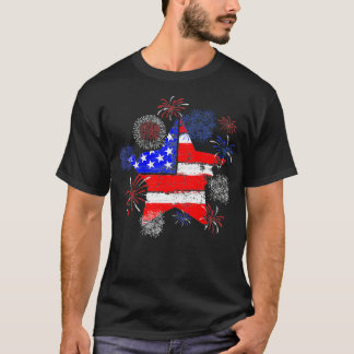 T-shirt 4 juillet étoiles rayonne US Drapeau Patriotique