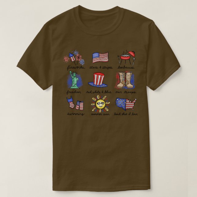 T-shirt 4 juillet favoris (Design devant)