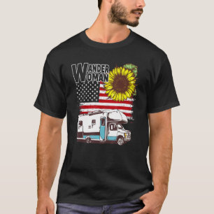 T-shirt 4 Juillet Femme Parking Rv Camp été Camping