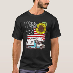 T-shirt 4 Juillet Femme Parking Rv Camp été Camping
