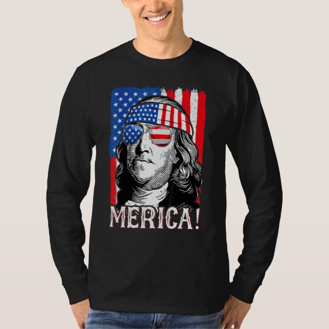 T-shirt 4 Juillet Femmes Ben Franklin (Devant)