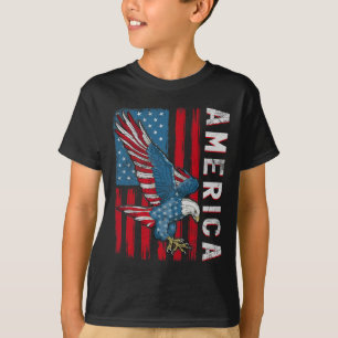 T-shirt 4 juillet Fête de l'indépendance de l'aigle à drap