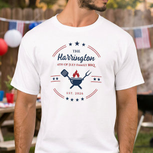 T-shirt 4 juillet fête de l'indépendance Famille BBQ