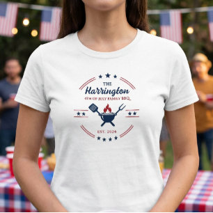 T-shirt 4 juillet fête de l'indépendance Famille BBQ