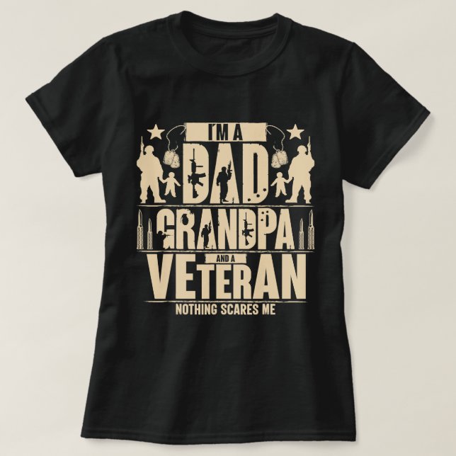 T-shirt 4 juillet Fête des pères Je suis papa grand-père e (Design devant)