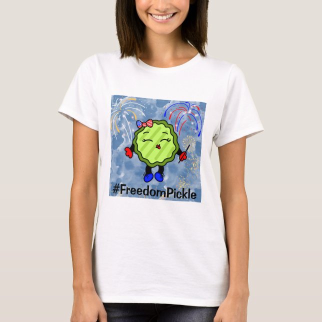 T-shirt 4 juillet Feu de travail Holiday Freedom Pickle (Devant)