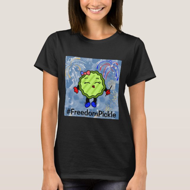 T-shirt 4 juillet Feu de travail Holiday Freedom Pickle (Devant)