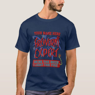 T-shirt 4 juillet feux d'artifice drôles de l'indépendan