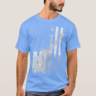T-shirt 4 juillet Fier Drapeau Américain Pays Musique Gui