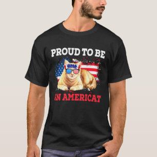 T-shirt 4 Juillet Fier un Chat américain Lunettes de Chat