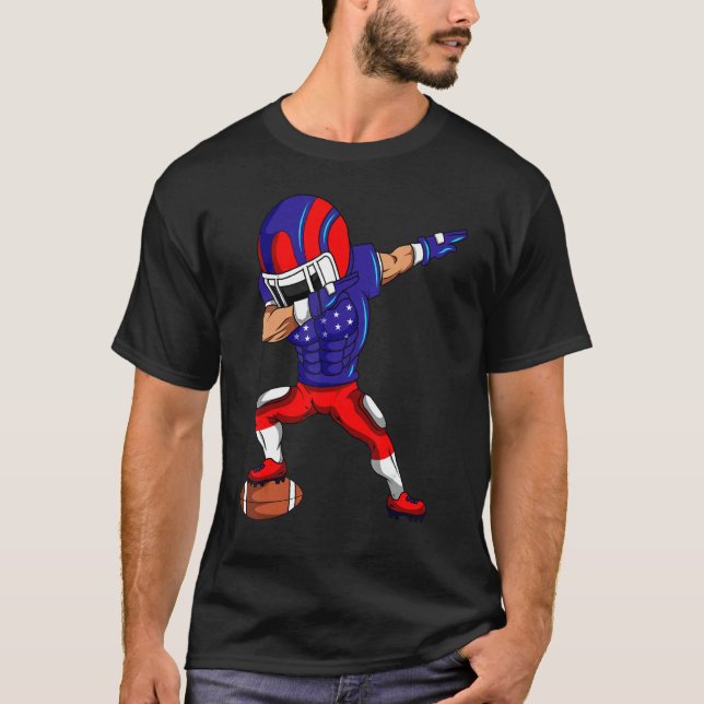 T-shirt 4 juillet Football Dabbing Usa Sport Américain Fl (Devant)