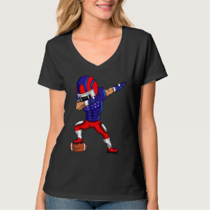 T-shirt 4 juillet Football Dabbing Usa Sport Américain Fl