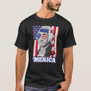 T-shirt 4 juillet George Washington Patriotique Merica Fla