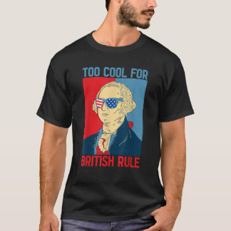 T-shirt 4 juillet George Washington USA Trop Cool Pour Bri