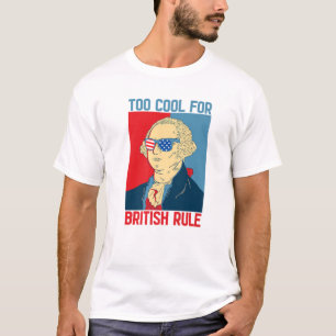 T-shirt 4 juillet George Washington USA Trop Cool Pour Bri