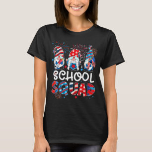 T-shirt 4 juillet gnome infirmière patriote brigade scolai