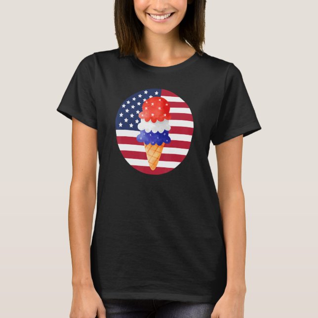T-shirt 4 juillet Great American Flag Glace (Devant)