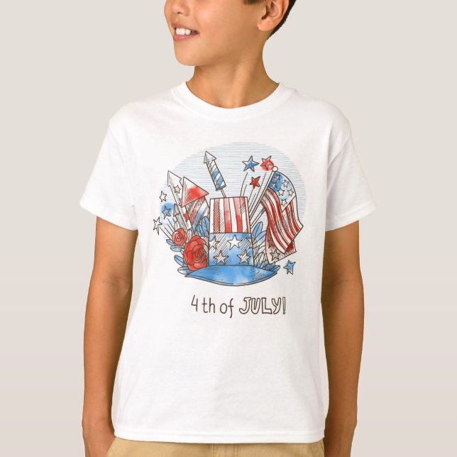 T-shirt 4 juillet heureux (Devant)
