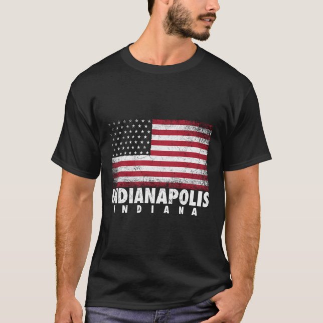 T-shirt 4 juillet Hommes Indianapolis Indiana Ame (Devant)