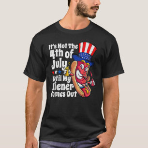 T-shirt 4 juillet Hot Dog Wiener Sortit L'Humour Adulte