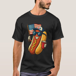T-shirt 4 juillet Hotdog Drôle Quatrième de juillet Patrio