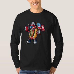 T-shirt 4 juillet Hotdog Funny Quart de juillet Patriotiqu