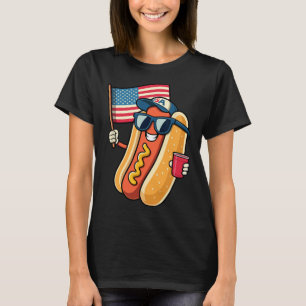 T-shirt 4 juillet Hotdog Funny Quatrième Juillet Patriotiq