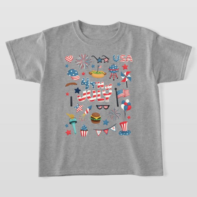 T-shirt 4 juillet Icons mignonnes (Poser)