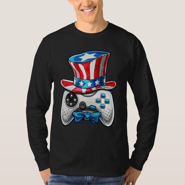 T-shirt 4 juillet jeu vidéo American Flag Uncle Sam Gam (Devant)
