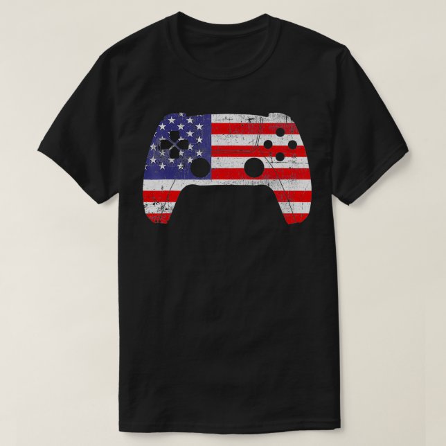 T-shirt 4 juillet Jeu Vidéo Gamer Enfants Garçons Hommes U (Design devant)