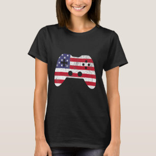 T-shirt 4 juillet Jeu vidéo joueur Enfants Garçons Hommes