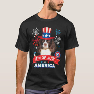 T-shirt 4 juillet Jour Patriotique Anglais Springer espagn