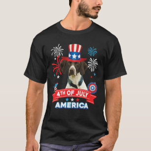 T-shirt 4 juillet Jour Patriotique Chien Allemand Ravé