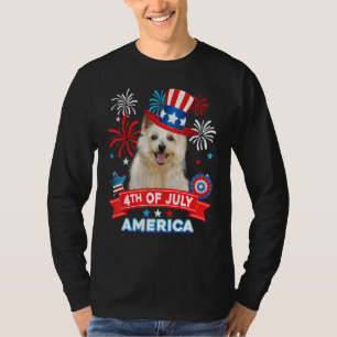 T-shirt 4 juillet jour patriotique Norwich Terrier chien i