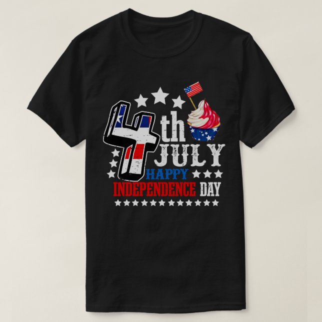T-shirt 4 juillet Joyeuse fête de l'indépendance (Design devant)