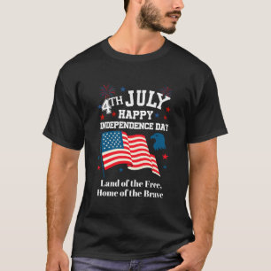 T-shirt 4 juillet Joyeuse fête de l'Indépendance, Terre de