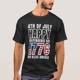 T-shirt 4 juillet Joyeux Jour de l'Indépendance 1776 Dieu 