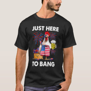 T-shirt 4 juillet juste ici pour cogner poulet drapeau Usa