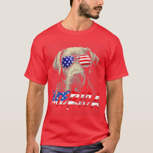 T-shirt 4 juillet Labrador Retriever American Flag Patriot