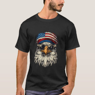 T-shirt 4 Juillet L'Aigle Drapeau Américain 4 Juil