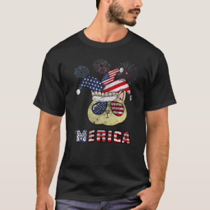 T-shirt 4 juillet Merica Cat Jester Casquette Usa American
