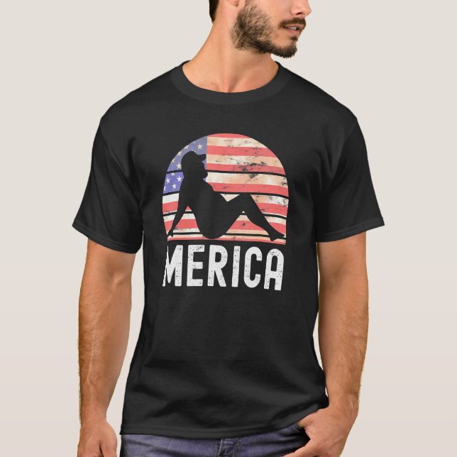 T-shirt 4 juillet Merica Fat Party Boire Plaisanterie adul (Devant)