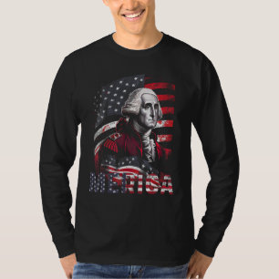 T-shirt 4 juillet Merica George Washington Hommes Femmes A