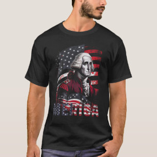 T-shirt 4 juillet Merica George Washington Hommes Femmes A