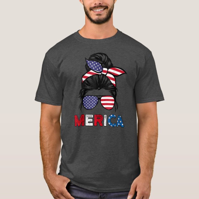 T-shirt 4 juillet Merica Lunettes de soleil Classy Maman V (Devant)