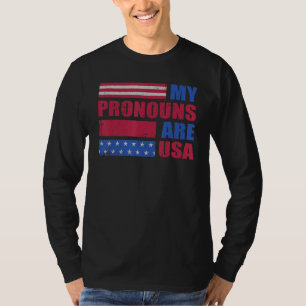 T-shirt 4 juillet Mes pronoms sont Drapeau USA George Wash